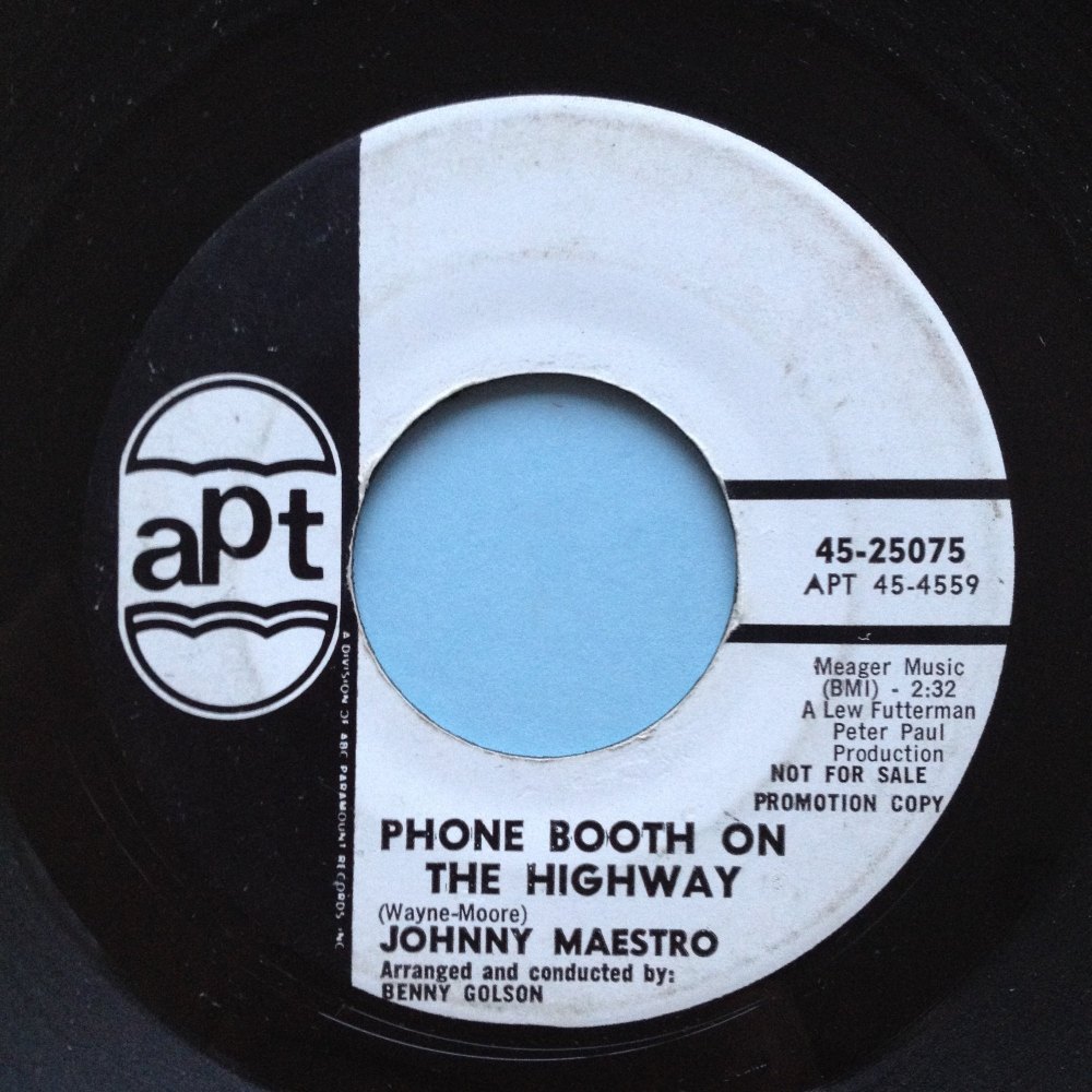 Johnny Maestro - Phone booth on the highway - APT promo VG++