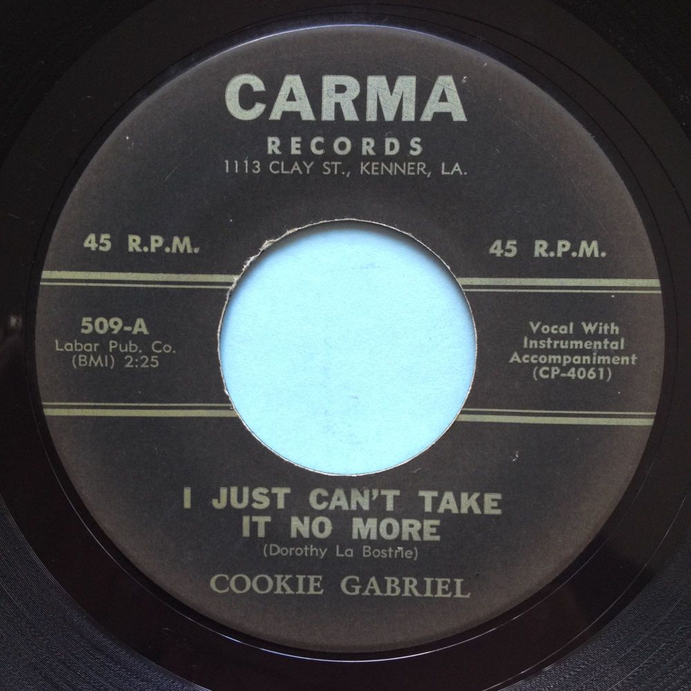 Cookie Gabriel - I just can't take it no more - Carma - Ex-