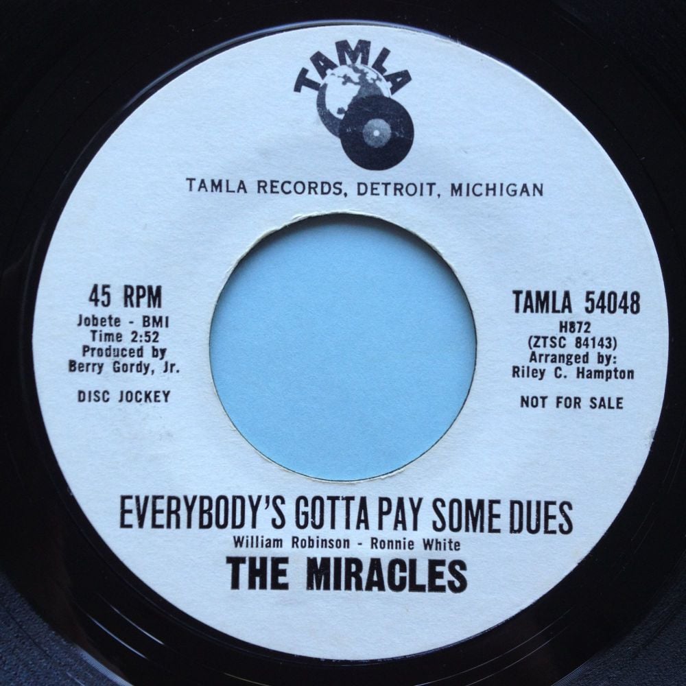Miracles - Everybody's gotta pay some dues - Tamla promo - Ex-