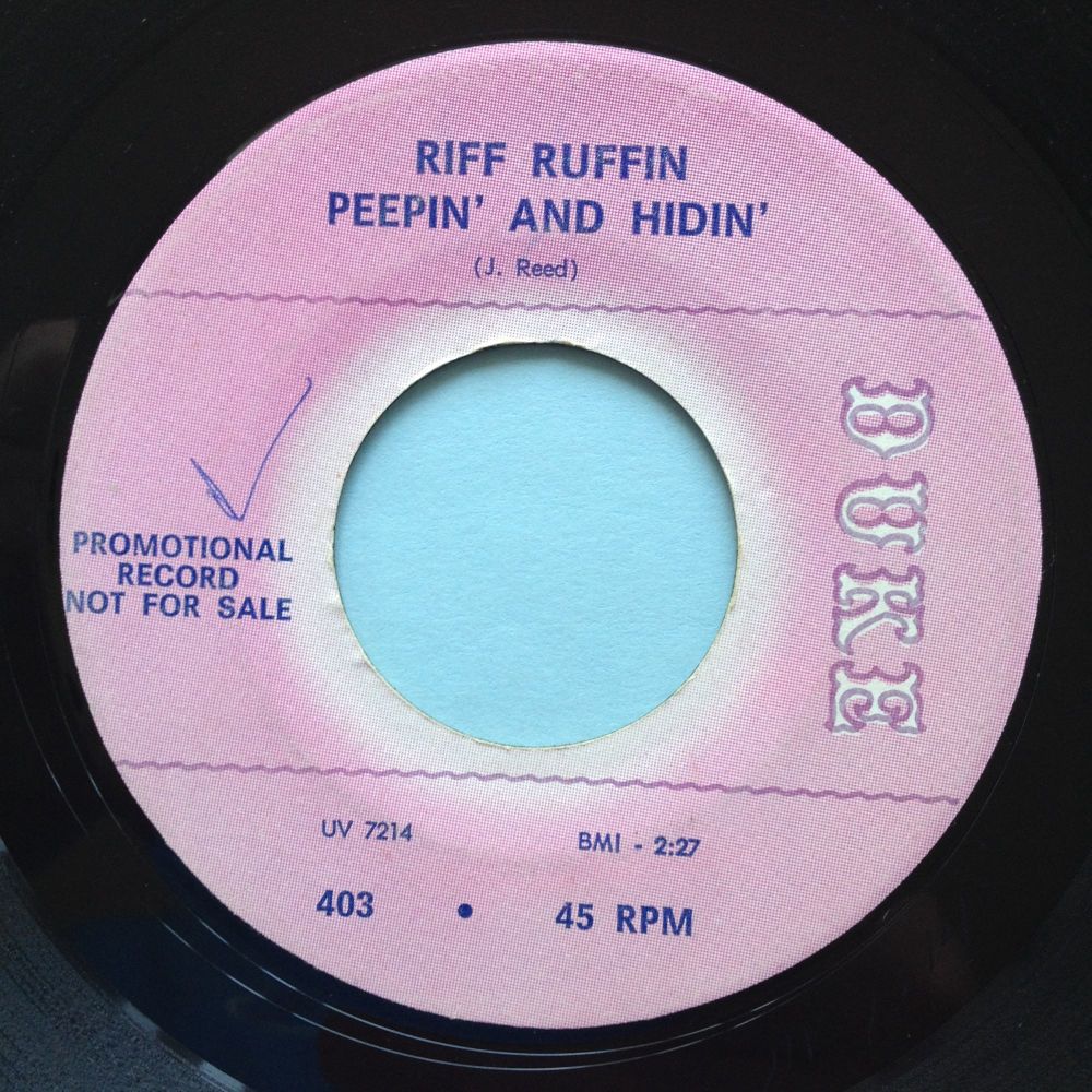 Riff Ruffin - Peepin' and Hidin' - Duke promo - Ex-