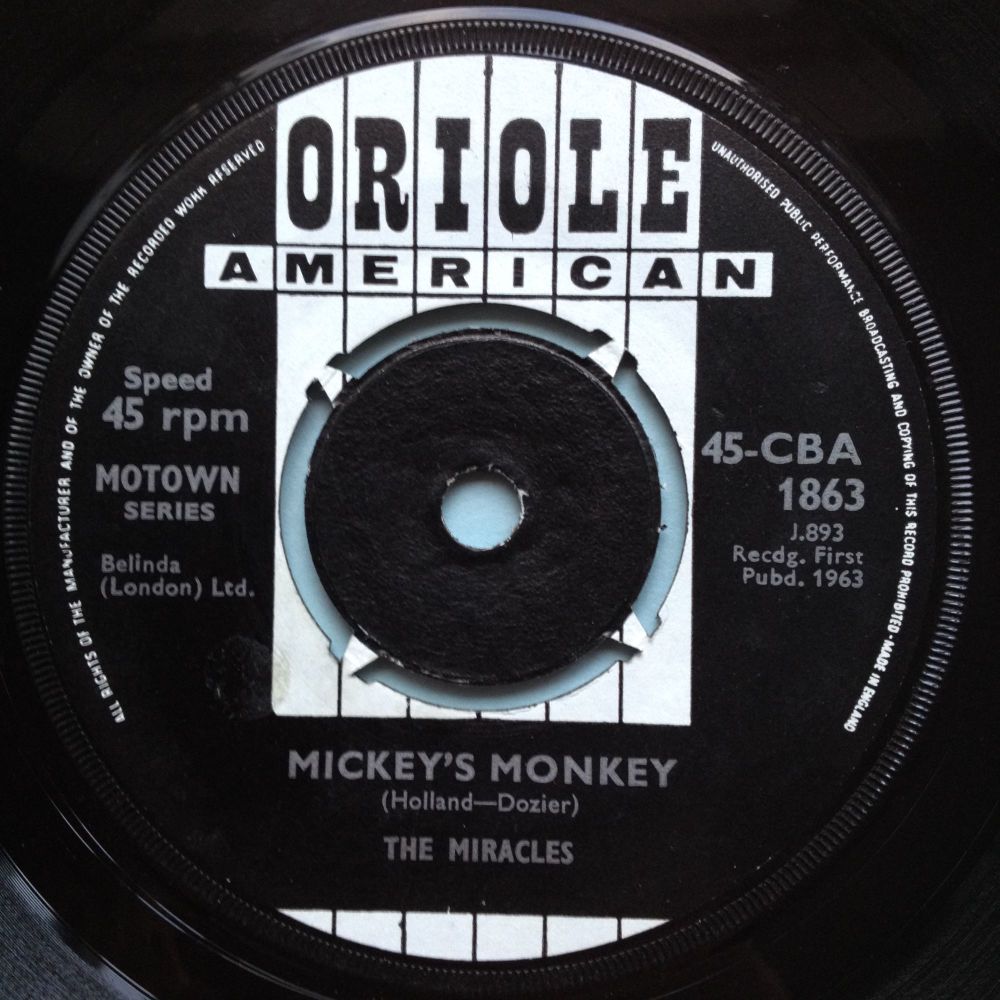 Miracles - Mickey's Monkey b/w Whatever makes you happy - U.K. Oriole - Ex