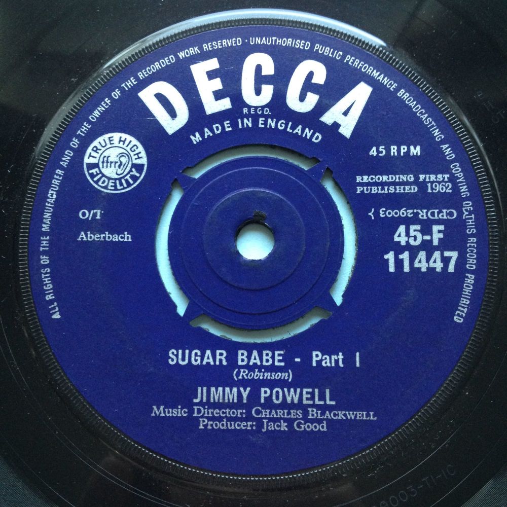 Jimmy Powell - Sugar Babe Pt1 / Pt2 - U.K. Decca - Ex
