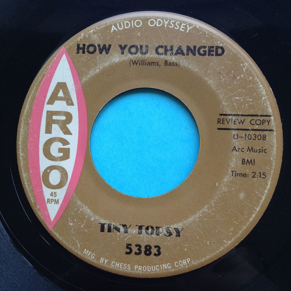 Tiny Topsy - How you changed b/w Working on me baby - Argo promo - VG+ (wol