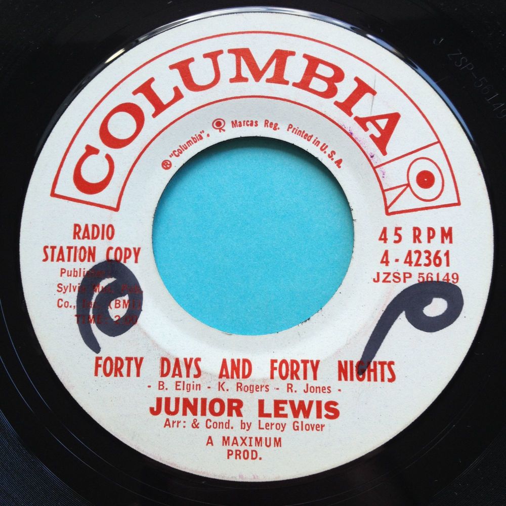 Junior Lewis - Forty Days and Forty Nights - Columbia promo - Ex (wol)