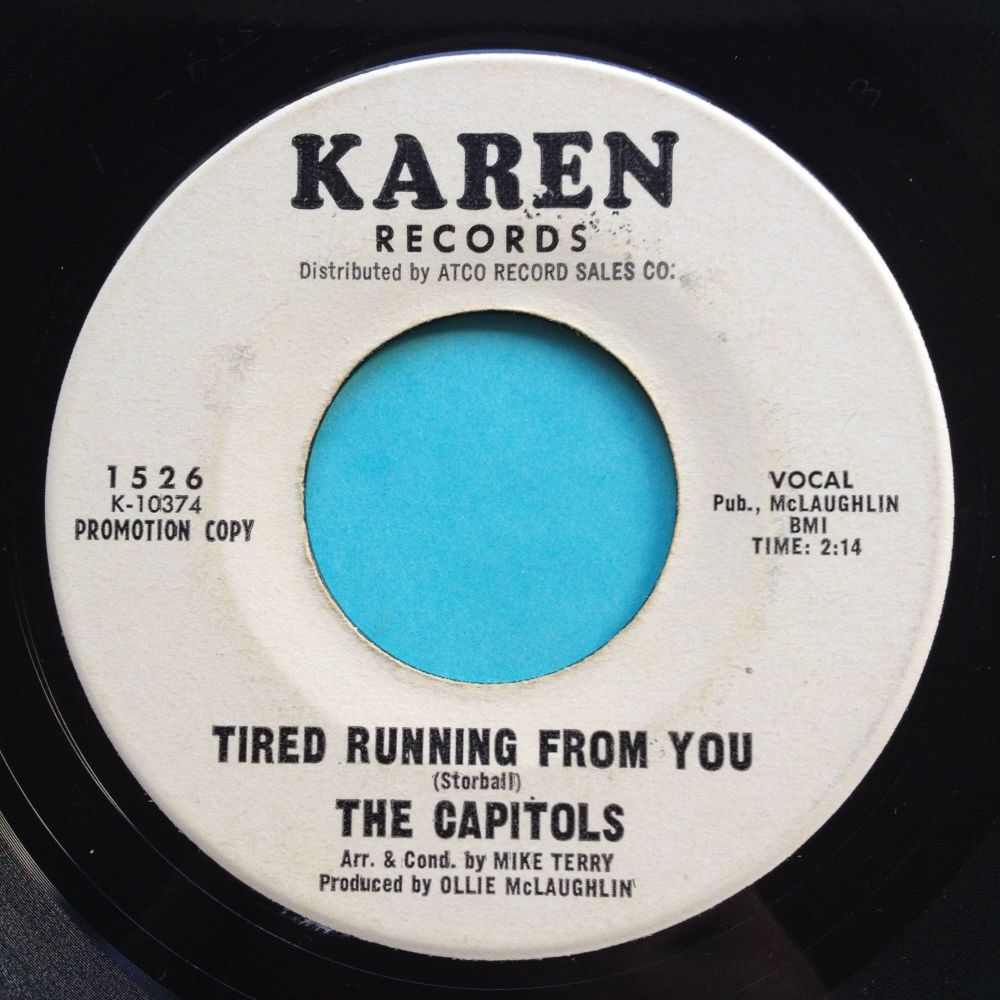Capitols - Tired running from you b/w We got a thing that's in the groove - Karen promo - VG+