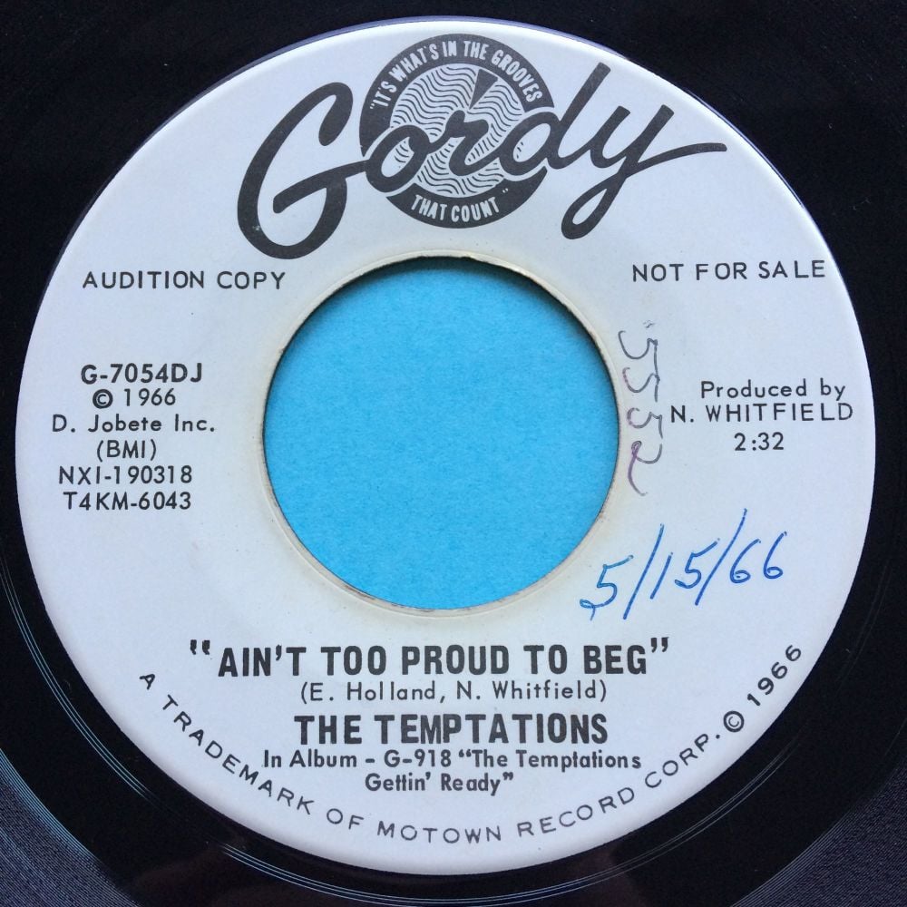 Temptations - Ain't too proud to beg - Gordy promo - Ex- (swol)