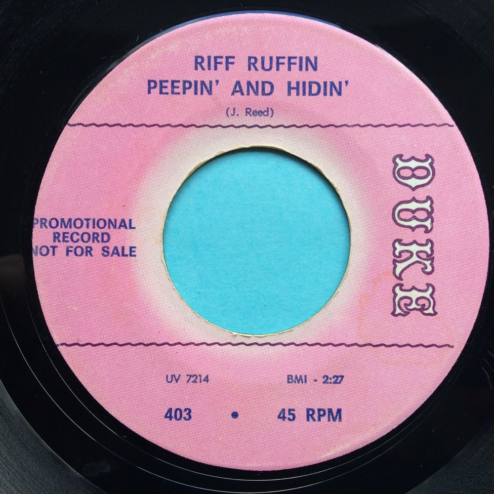 Riff Ruffin - Peepin'and Hidin' - Duke promo - VG+