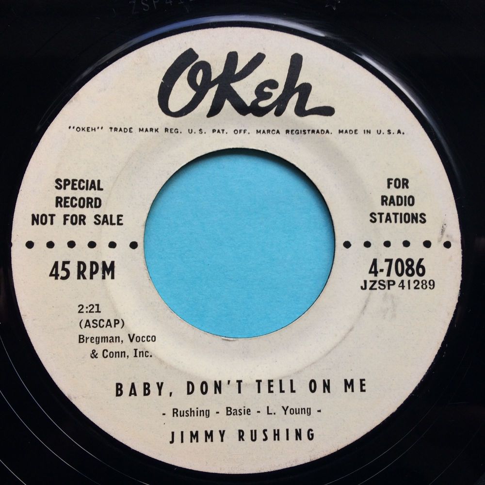 Jimmy Rushing - Baby, don't tell on me - Okeh promo - VG+