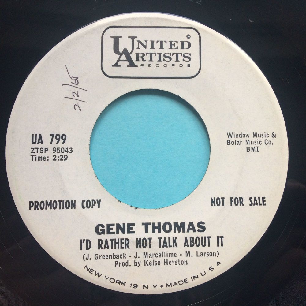 Gene Thomas - I'd rather not talk about it - United Artists promo - Ex