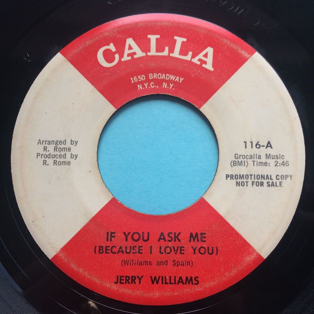Jerry Williams - If you ask me (because I love you) - Calla promo - VG+