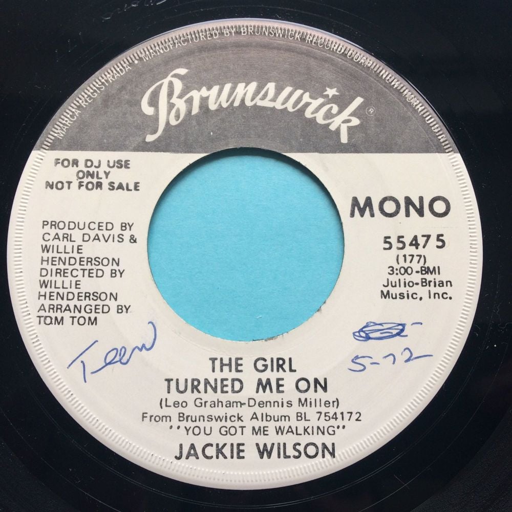 Jackie Wilson - The girl turned me on (Mono b/w Stereo) - Brunswick promo -