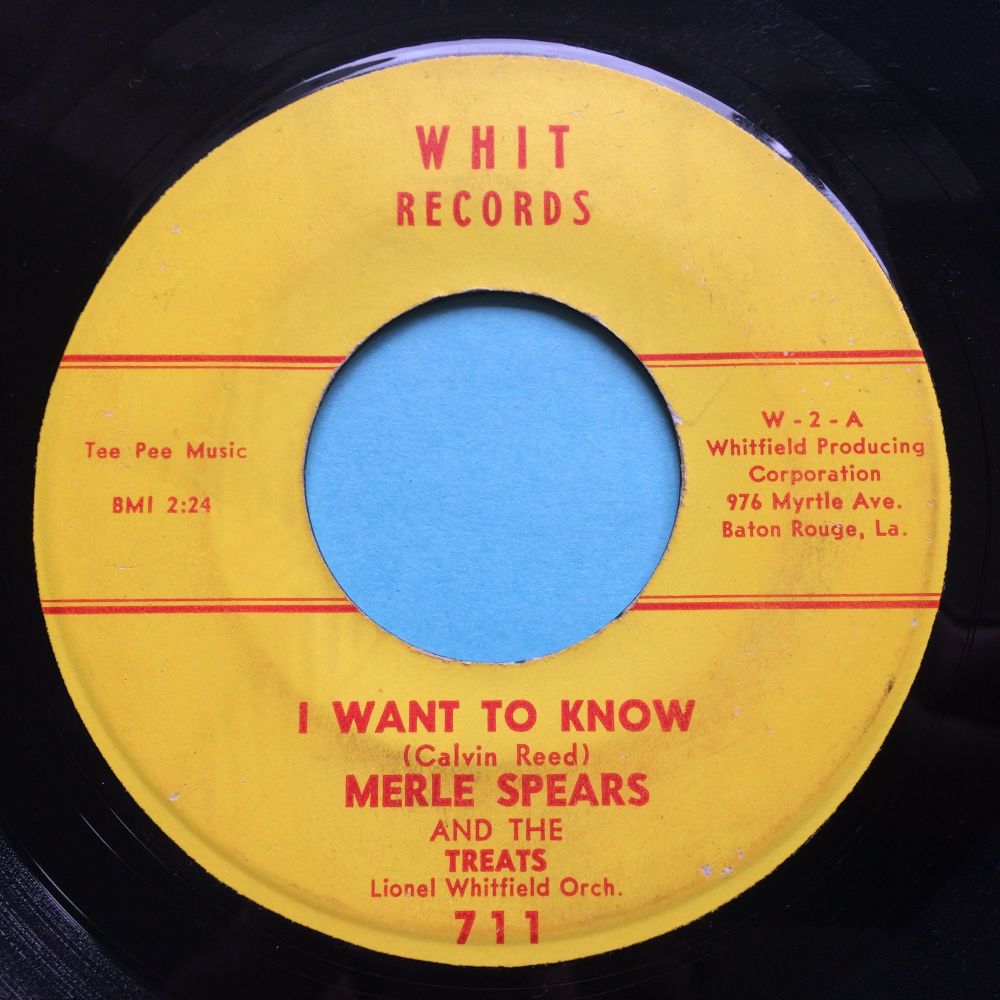 Merle Spears and The Treats - I want to know - Whit - VG+