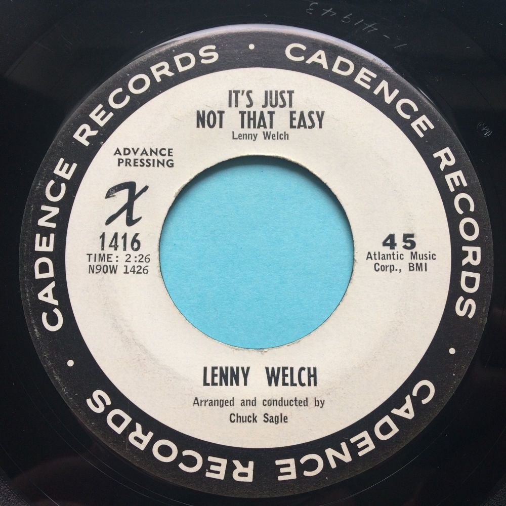 Lenny Welch - It's just not that easy b/w Mama don't hit that boy - Cadence promo - Ex