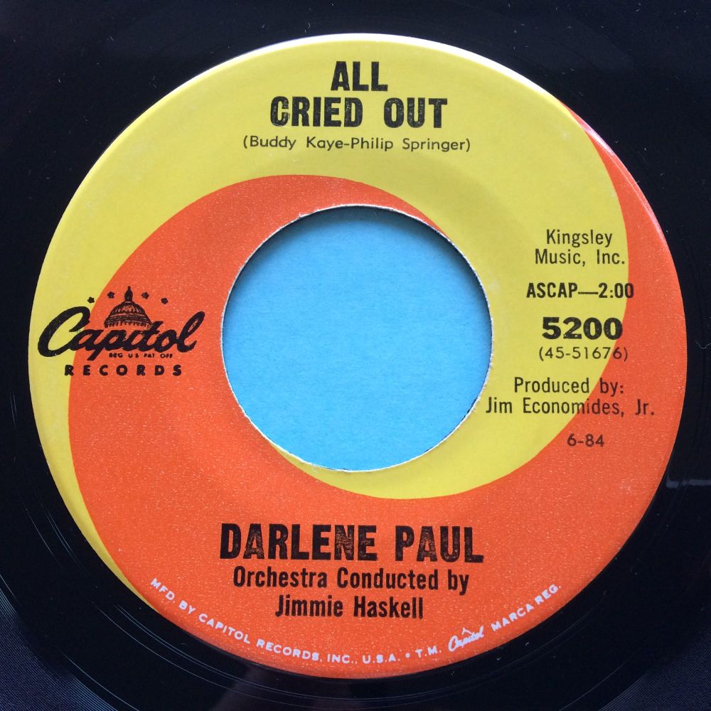 Darlene Paul - All cried out - Capitol - Ex