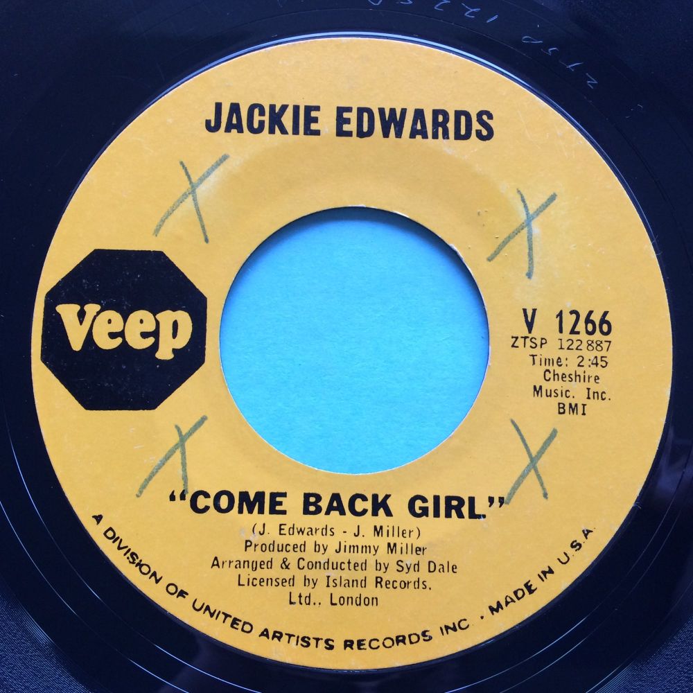 Jackie Edwards - Come back girl b/w Tell him you lied - Veep - Ex- (xol)
