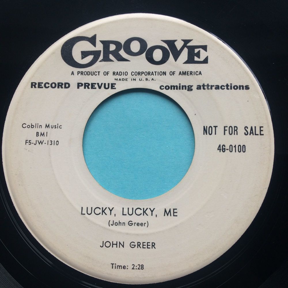 John Greer - Lucky, lucky, me - Groove promo - VG+