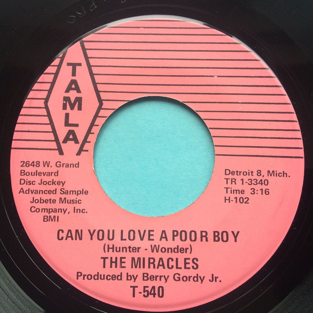 Miracles - Can you love a poor boy - Tamla promo- Ex
