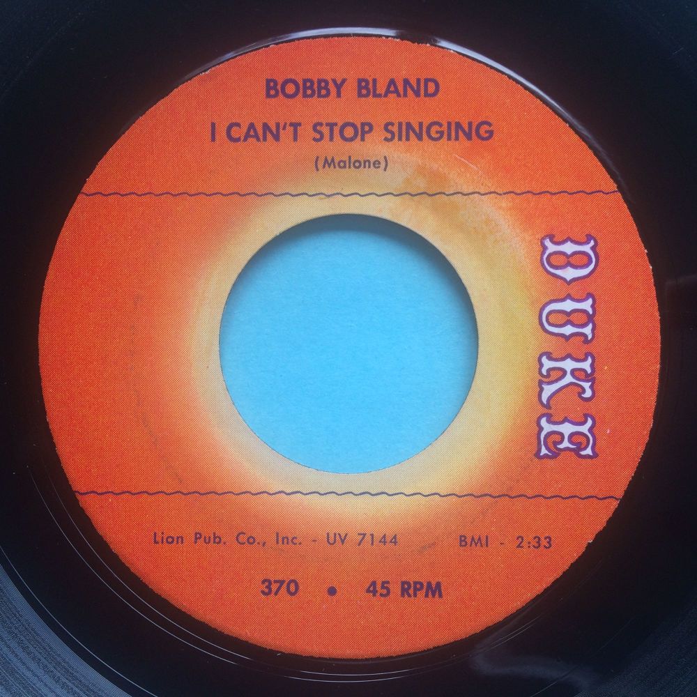 Bobby Bland - I can't stop singing - Duke - Ex-