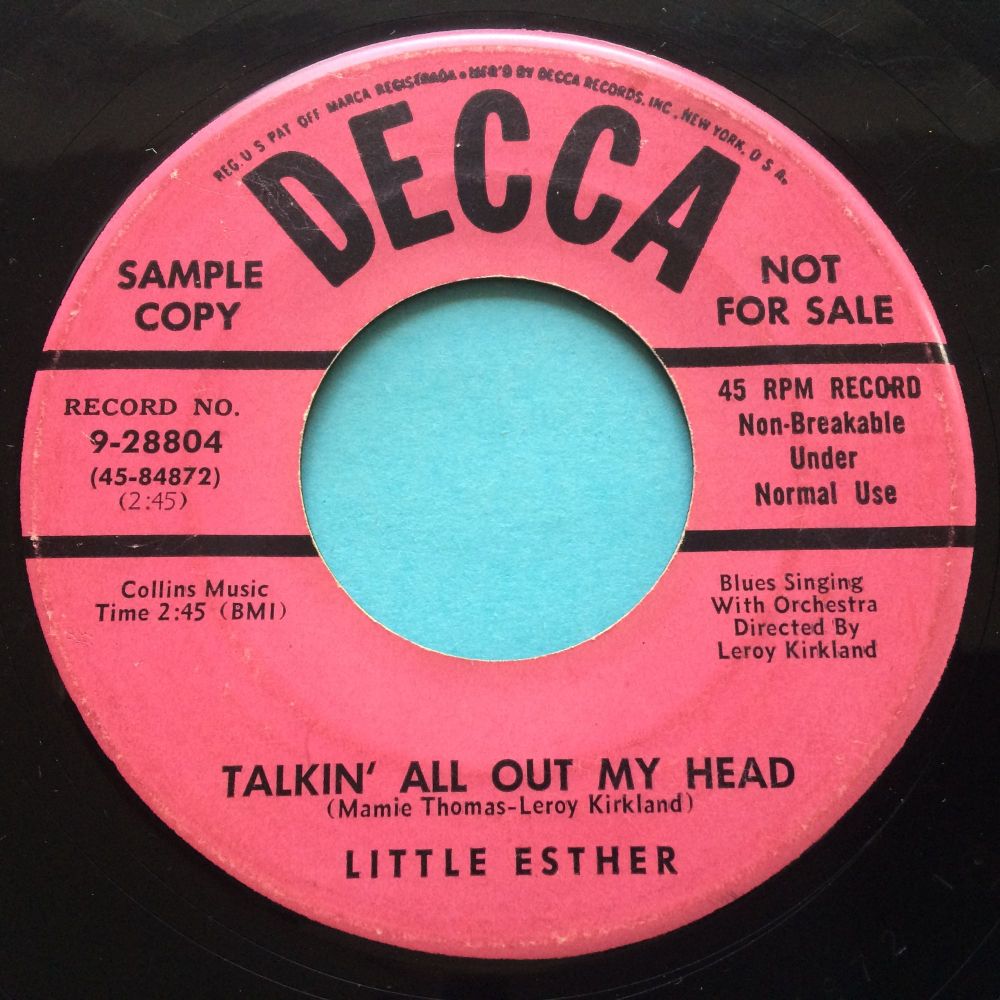 Little Esther - Talkin' all out my head - Decca promo - VG+