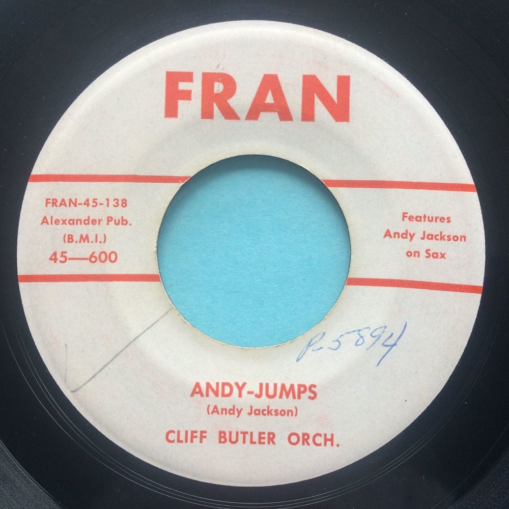 Cliff Butler Orch. - Andy Jumps - Fran - Ex- (grey haze on vinyl - nap)