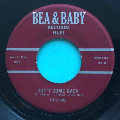 Little Mac - Don't come back b/w Times are getting tougher - Bea & Baby - Ex