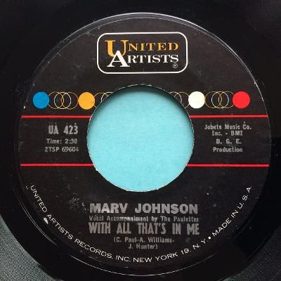 Marv Johnson - With all that's in me - United Artists - Ex