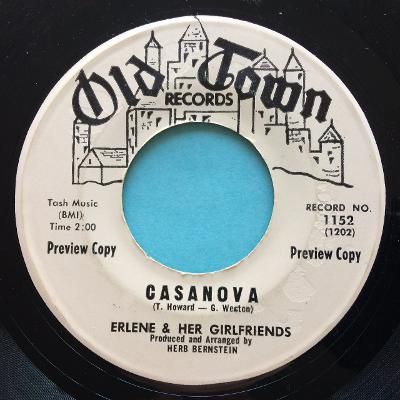 Erlene and her Girlfriends - Casanova b/w Because of you - Old Town promo -