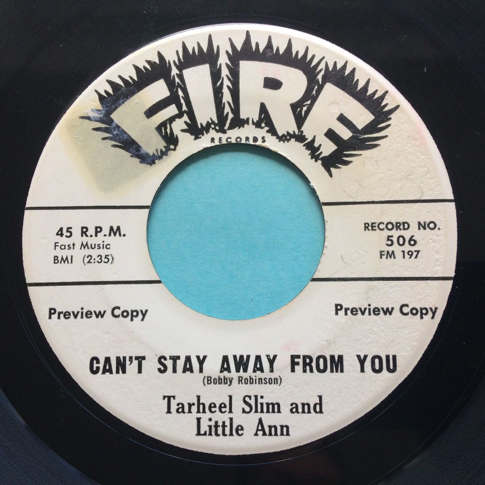 Tarheel Slim and Little Ann - Can't stay away from you - Fire promo - VG+