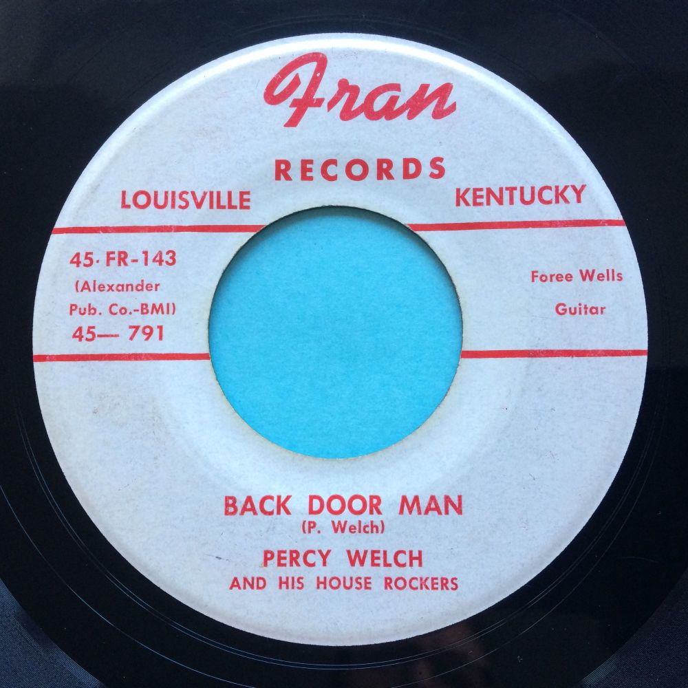 Percy Welch and his House Rockers - Back door man b/w Nursery Rhyme Rock - Fran - VG+