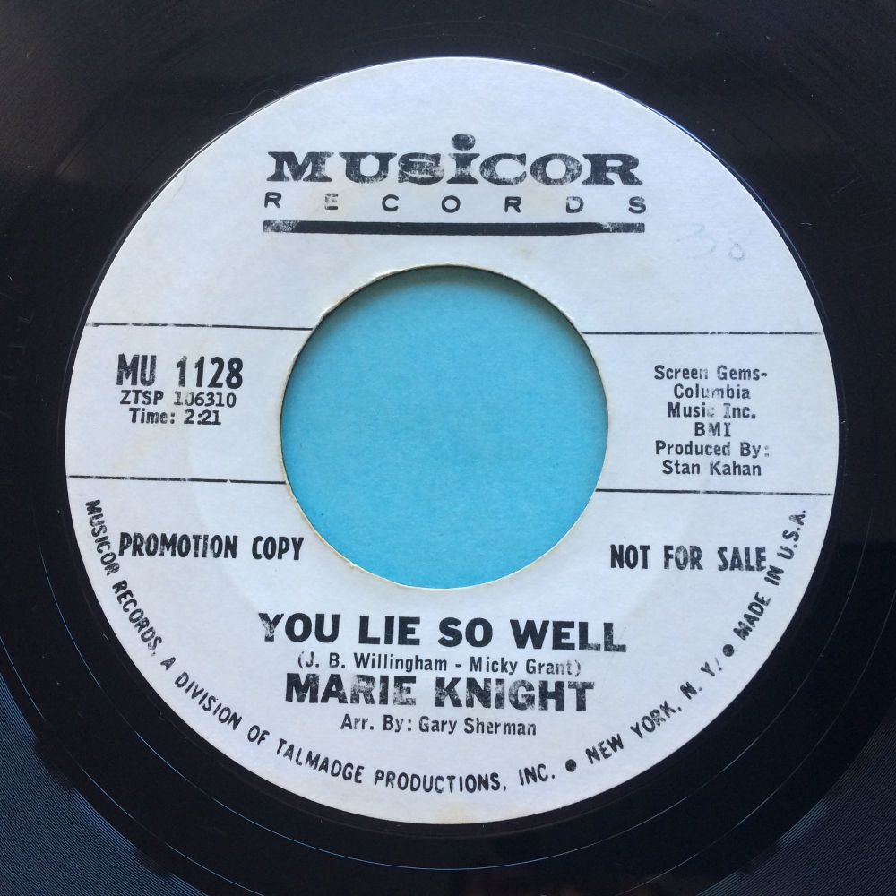 Marie Knight - You lie so well b/w A little too lonely - Musicor promo - VG+