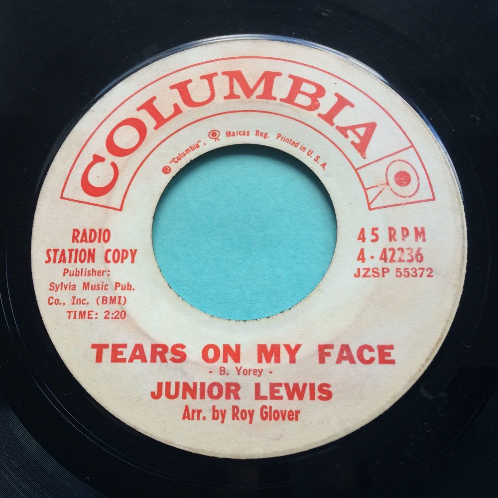 Junior Lewis - Tears on my face - Columbia promo - VG+ (xol)