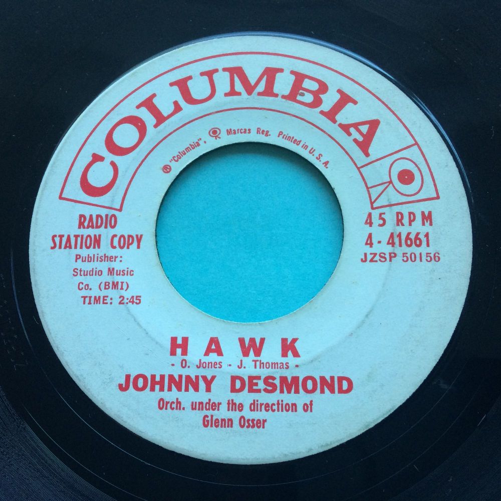 Johnny Desmond - Hawk - Columbia promo - Ex-
