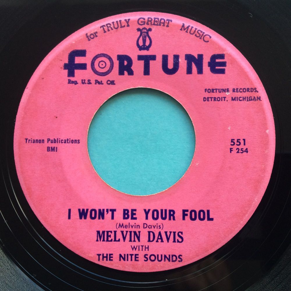 Melvin Davis - I won't be your fool b/w Playboy - Fortune - VG+