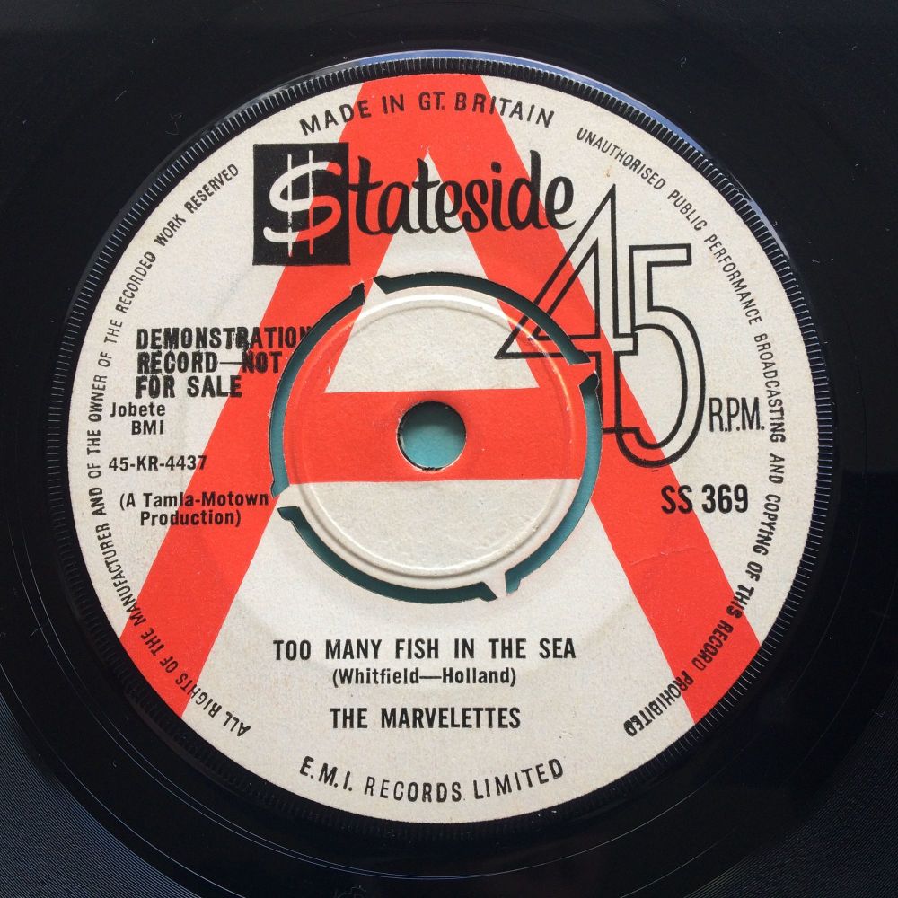 Marvelettes - Too many fish in the sea b/w A need for love - U.K. Stateside demo - Ex-