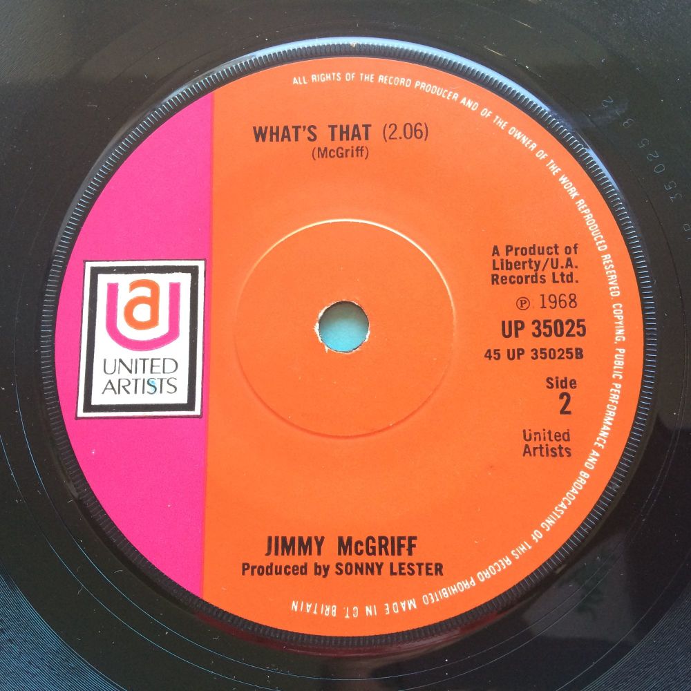 Jimmy McGriff - What's that b/w The Worm - U.K. United Artists - VG+