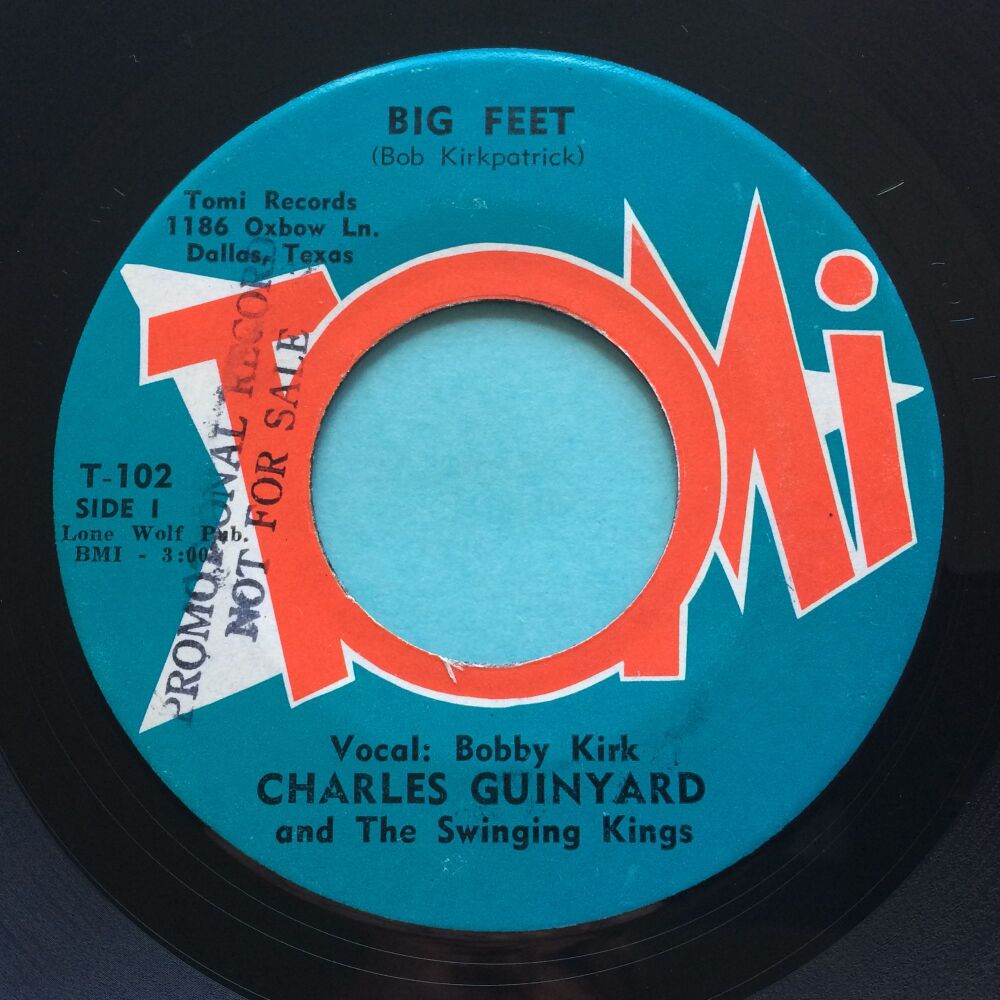 Charles Guinyard & Swinging Kings (vocal Bobby Kirk) - Big feet b/w Hard times with soul - Tomi - Ex (promo stamp)