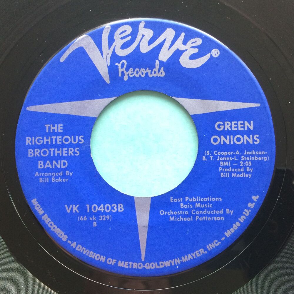 The Righteous Brothers - Green Onions b/w Rat Race - Verve - Ex-