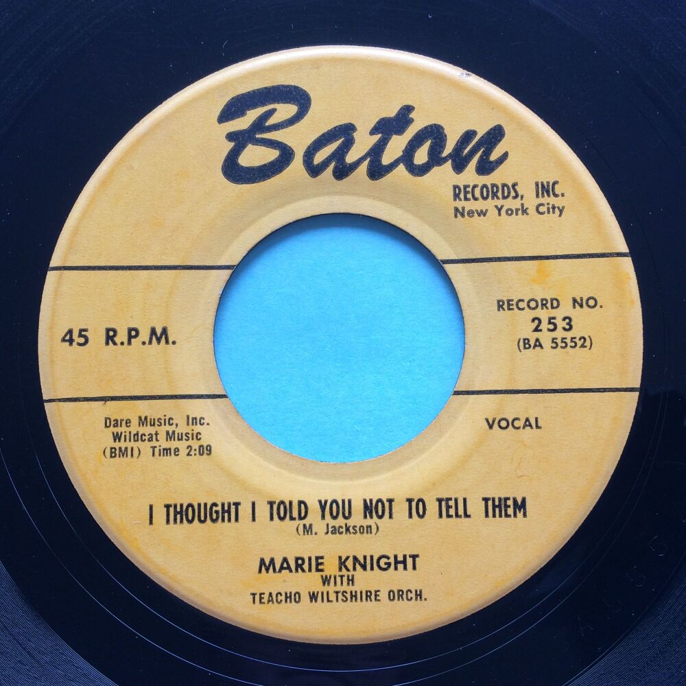 Marie Knight - I thought I told you not to tell them - Baton - VG+