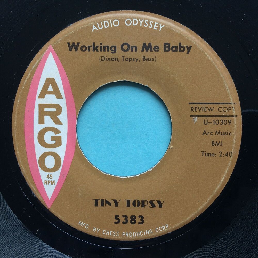 Tiny Topsy - Working on me baby b/w How you changed - Argo promo - VG+