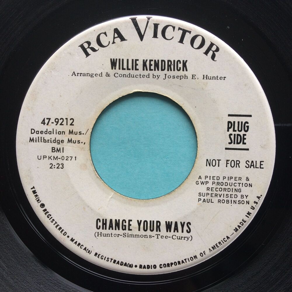 Willie Kendrick - Change your ways b/w What's that on your finger - RCA promo - VG+