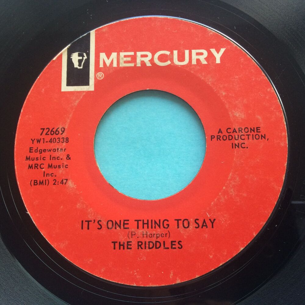 Riddles - It's one thing to say - Mercury - VG+