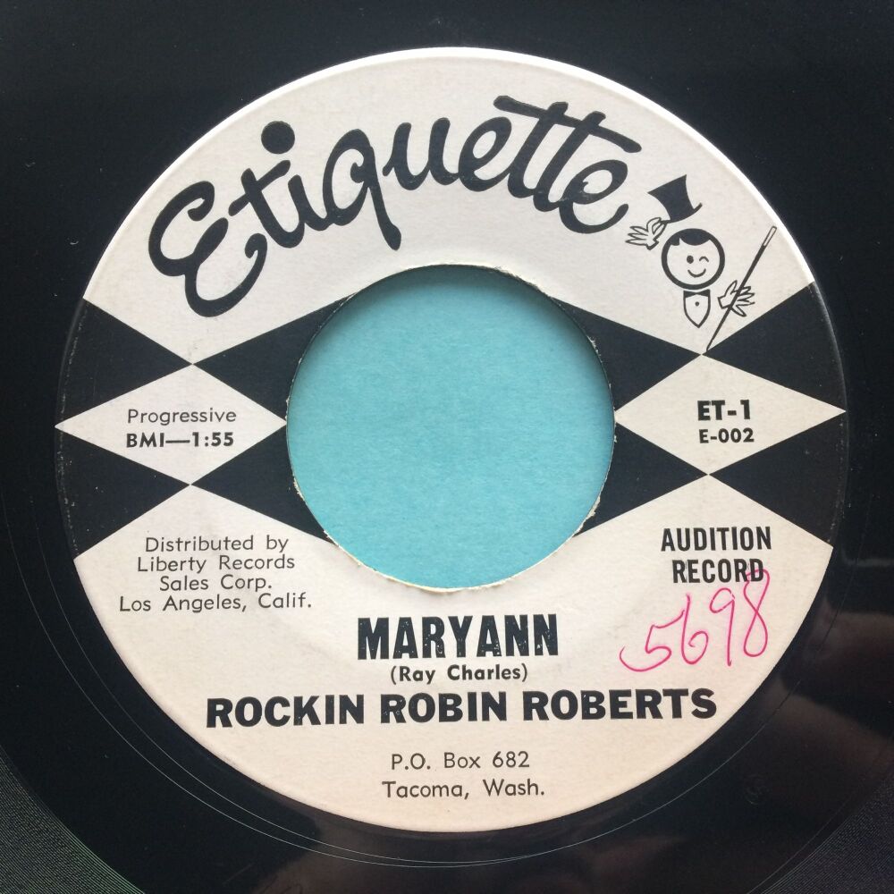 Rockin Robin Roberts - Maryann b/w Louie Louie - Etiquette promo - Ex (swol)