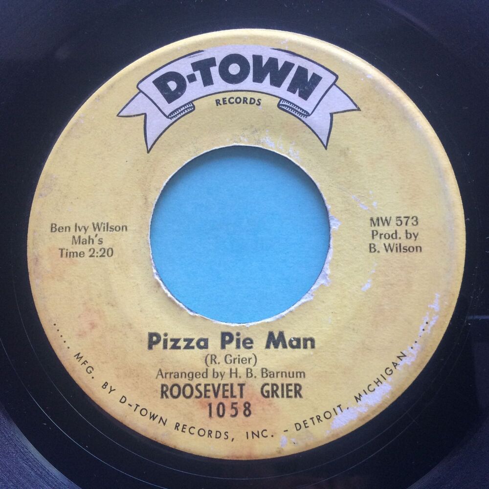 Roosevelt Grier - Pizza Pie Man - D-Town - VG+ (slight edge warp nap)