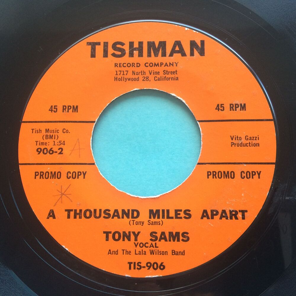 Tony Sams - A thousand miles apart - Tishman - VG+