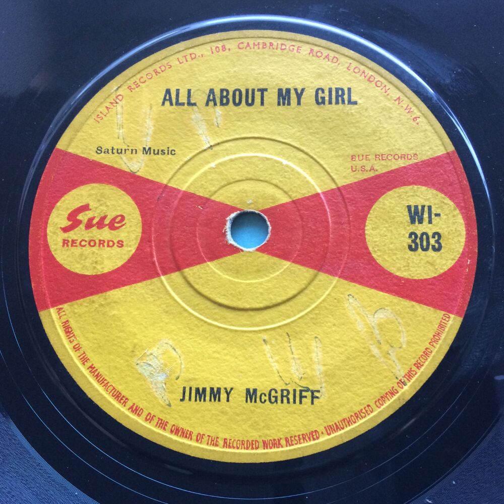 Jimmy McGriff - All about my girl b/w MG Blues - UK Sue - VG+ (swol)