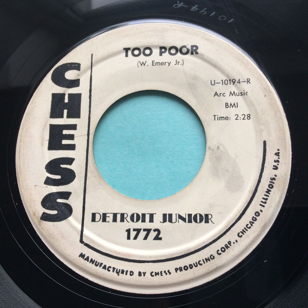 Detroit Junior - Too poor b/w You mean everything to me - Chess promo - VG+