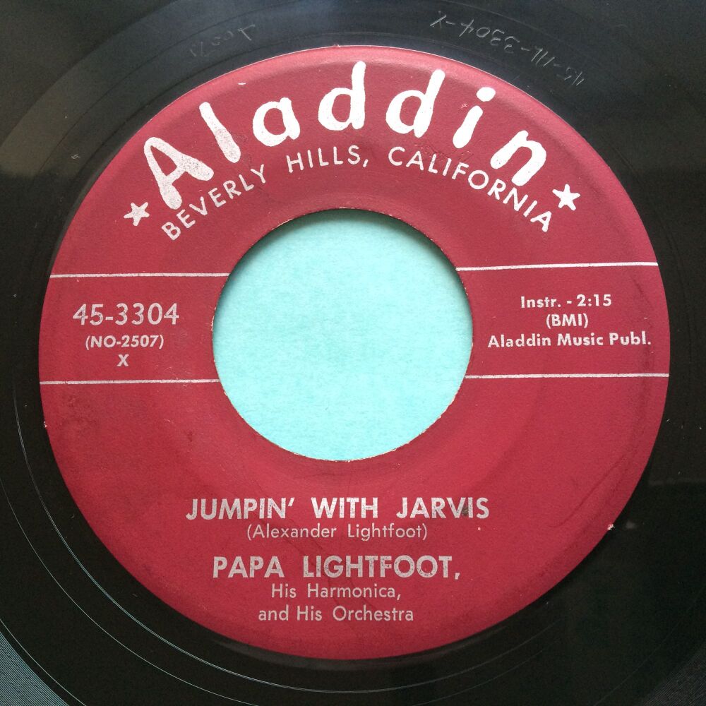 Papa Lightfoot - Jumpin' with Jarvis b/w Blue lights - Aladdin - VG+