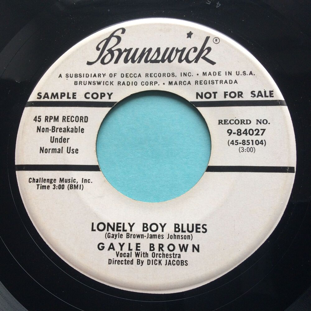 Gayle Brown - Lonely boy blues - Brunswick promo - Ex