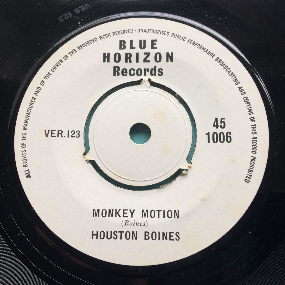 Houston Boines - Monkey Motion b/w Superintendent Blues - U.K. Blue Horizon