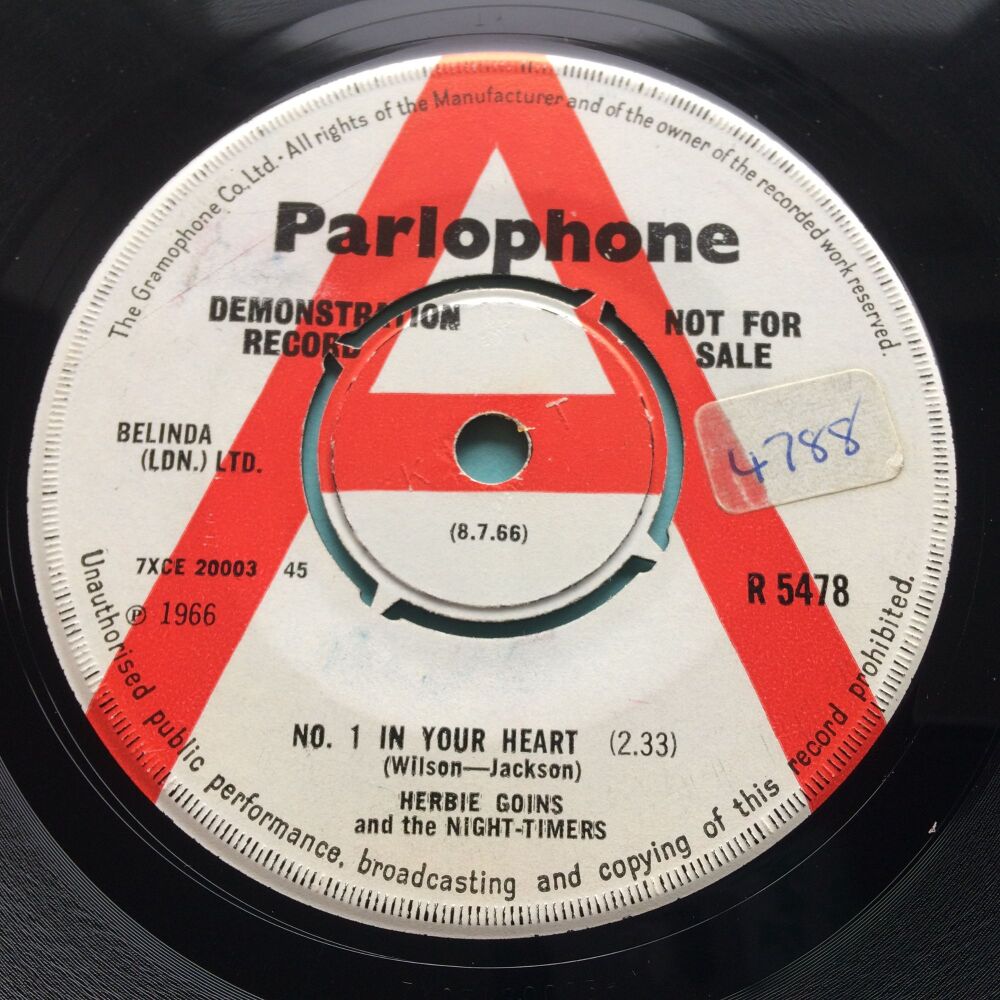 Herbie Goins - Cruisin' b/w Number one in your heart - U.K. Parlophone demo